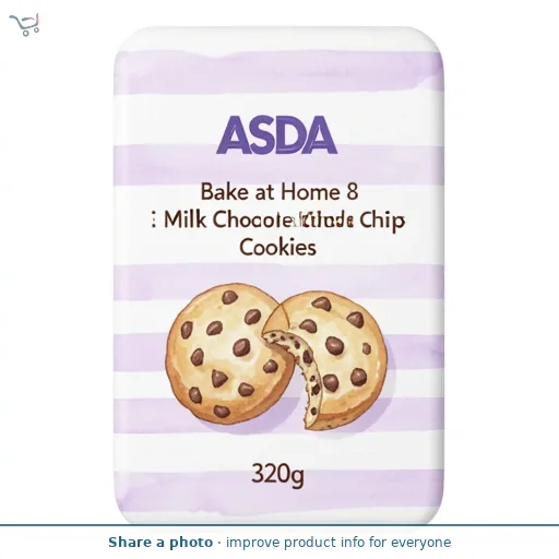 ASDA ASDA Bake at Home 8 Milk Chocolate Chip Cookies 320g