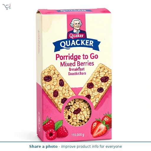 Quaker Porridge To Go Mixed Berries Breakfast Bars 2x55g