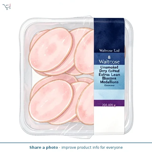 Waitrose 8 Unsmoked Dry Cured Extra Lean Bacon Medallions