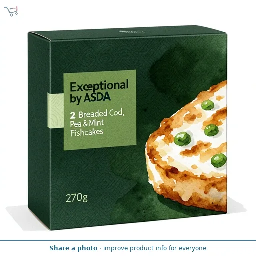 Exceptional by ASDA 2 Breaded Cod, Pea & Mint Fishcakes 270g