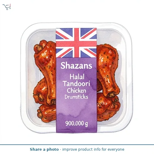 Shazans Halal Tandoori Chicken Drumsticks 900g