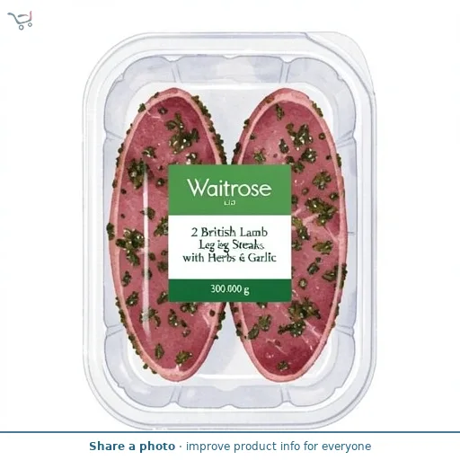 Waitrose 2 British Lamb Leg Steaks with Herbs & Garlic