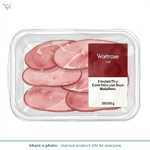 Waitrose 8 Smoked Dry Cured Extra Lean Bacon Medallions