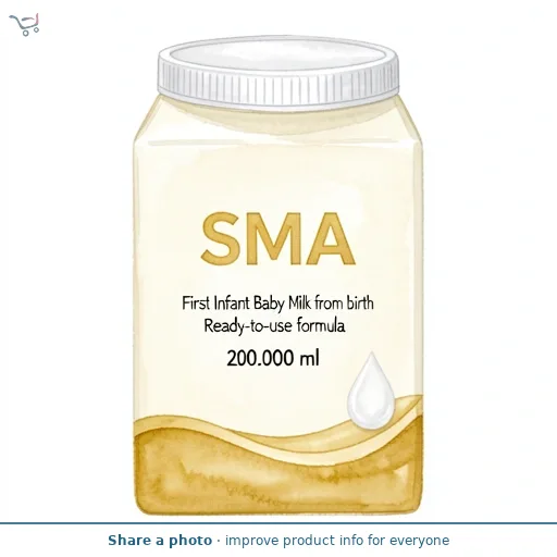 SMA ® 1 First Infant Baby Milk Premade Liquid Formula from birth 200ml