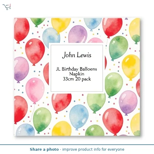 JL Birthday Balloons Napkin 33cm 20 pack