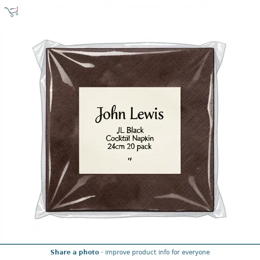 JL Black Cocktail Napkin 24cm 20 pack
