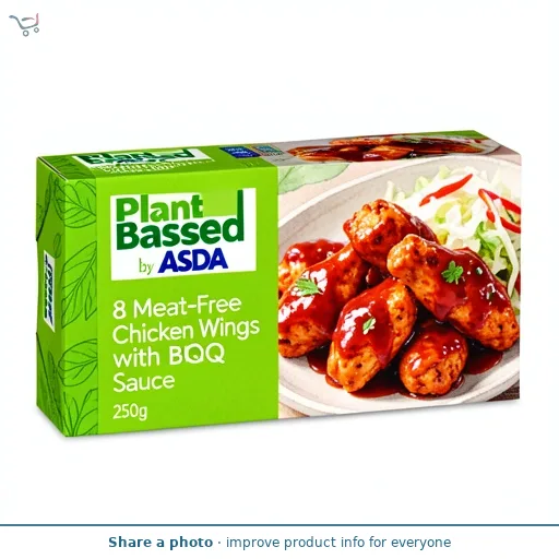 Plant Based by ASDA 8 Meat-Free Chicken Wings with BBQ Sauce 250g