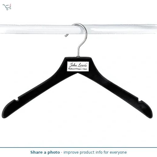 John Lewis Rubberised Hangers x10 Black