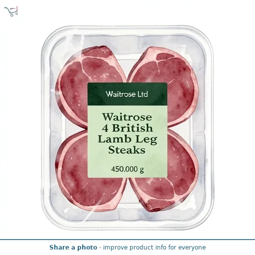 Waitrose 4 British Lamb Leg Steaks - Extra Trimmed