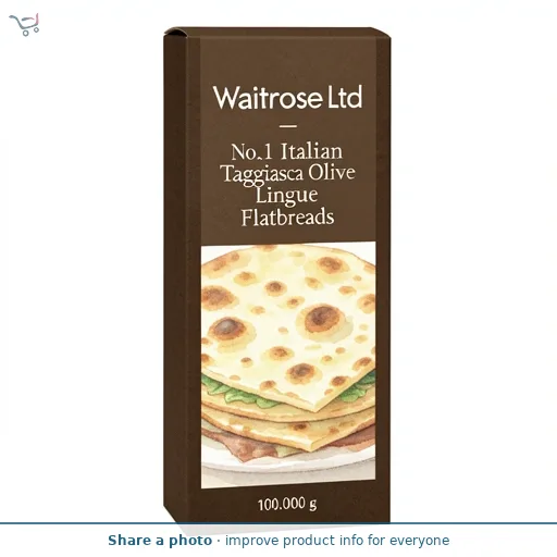 Waitrose No.1 Italian Taggiasca Olive Lingue Flatbreads