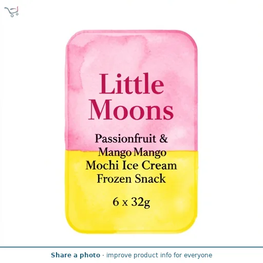 Little Moons Passionfruit & Mango Mochi Ice Cream Frozen Snack 6 x 32g