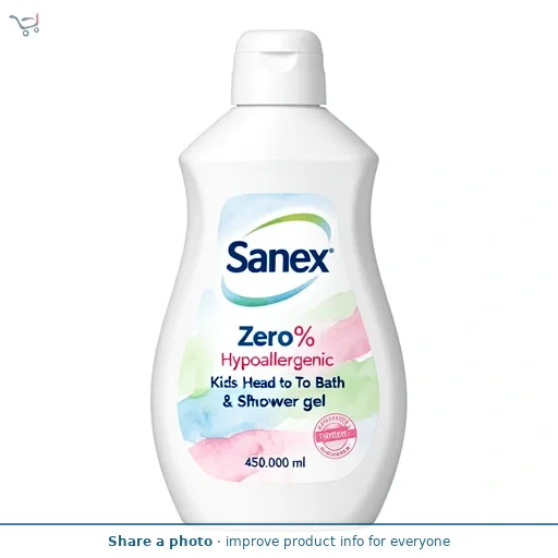 Sanex Zero% Hypoallergenic Kids Head to Toe Bath & Shower Gel Body Wash