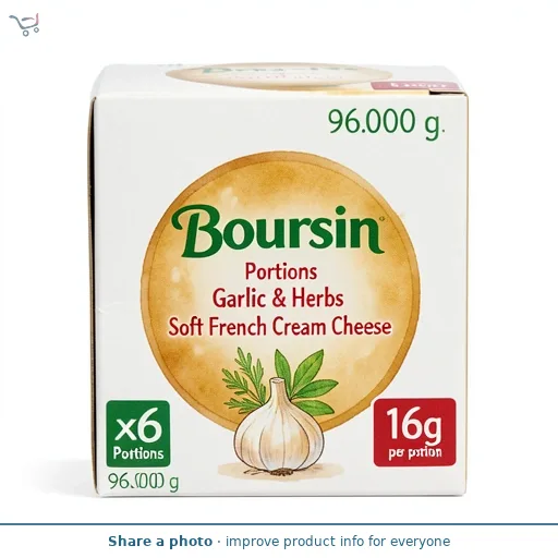 Boursin Garlic & Herb French Cheese Portions x6 96g
