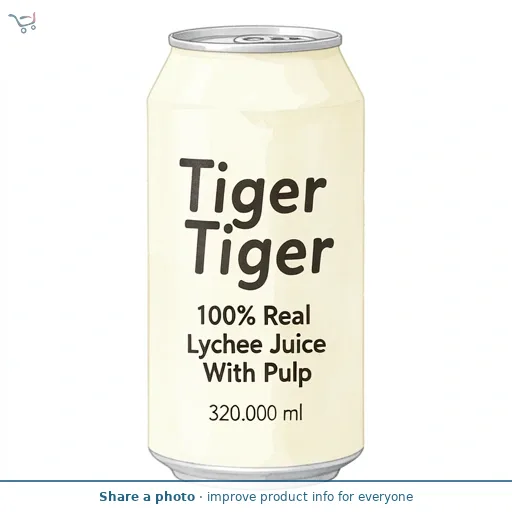 Tiger Tiger 100% Real Lychee Juice With Pulp 320ml