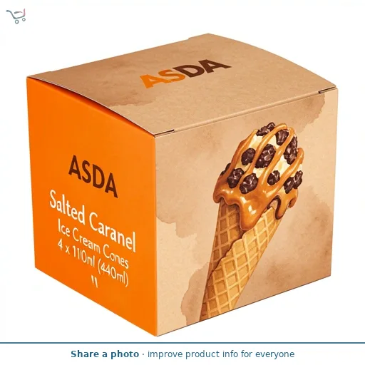 ASDA Salted Caramel Ice Cream Cones 4 x 110ml (440ml)