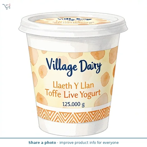 Village Dairy Llaeth Y Llan Toffee Bio Live Yogurt 