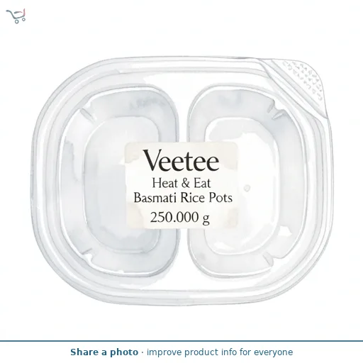 Veetee Heat& Eat Basmati Rice Pots x2 250g