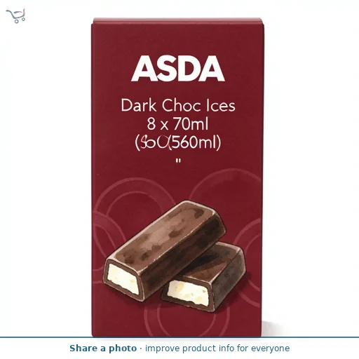 ASDA Dark Choc Ices 8 x 70ml (560ml)
