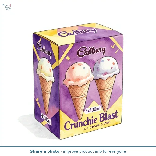 Cadbury Crunchie Blast Ice Cream Cone 4x100ml