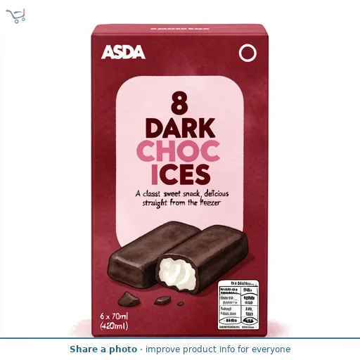 ASDA Dark Choc Ices 6 x 70ml (420ml)