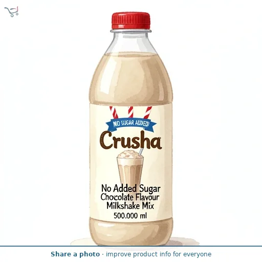 Crusha No Added Sugar Chocolate Flavour Milkshake Mix 500ml