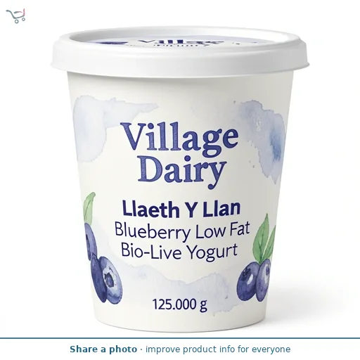 Village Dairy Llaeth Y Llan Blueberry Low Fat Bio-Live Yogurt