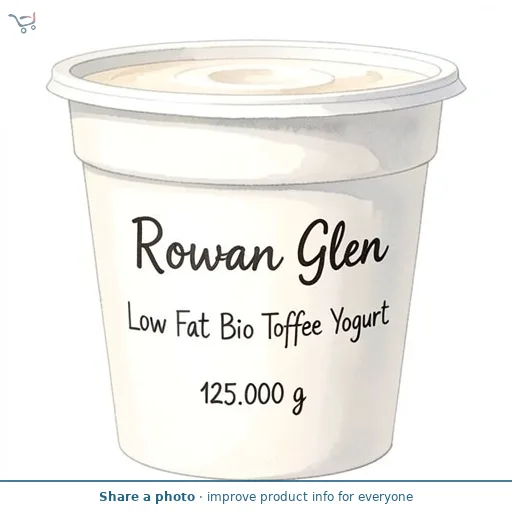 Rowan Glen Low Fat Bio Yogurt Toffee 125g