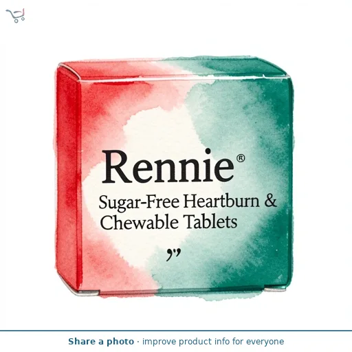 Rennie Sugar-Free Heartburn & Indigestion Chewable Tablets