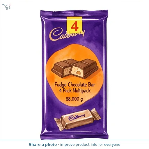 Cadbury Fudge Chocolate Bar 4 Pack Multipack