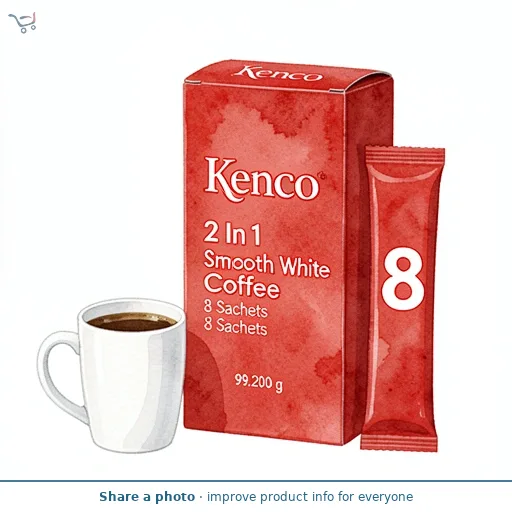 Kenco 2 In 1 Smooth White Coffee 8 Sachets 