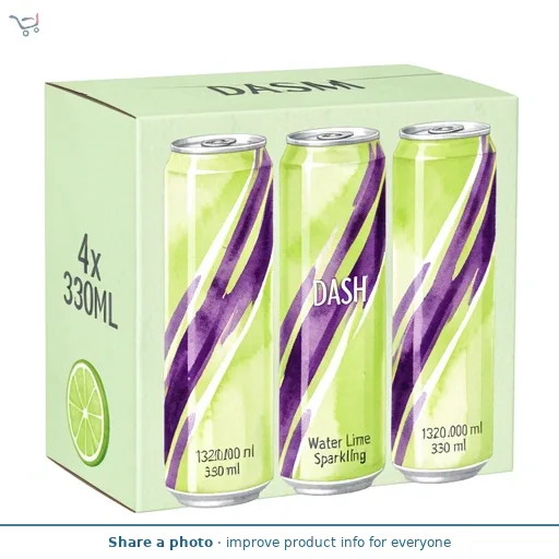 Dash Lime Sparkling Water 4x330ml