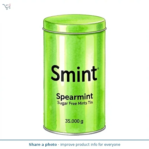 Smint Spearmint Sugar Free Mints Tin
