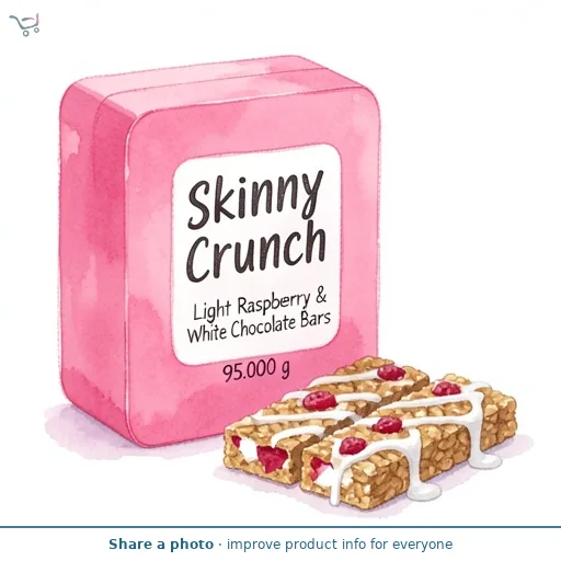 Skinny Crunch Crunch Light Raspberry & White Choc Bars 5 x 19g