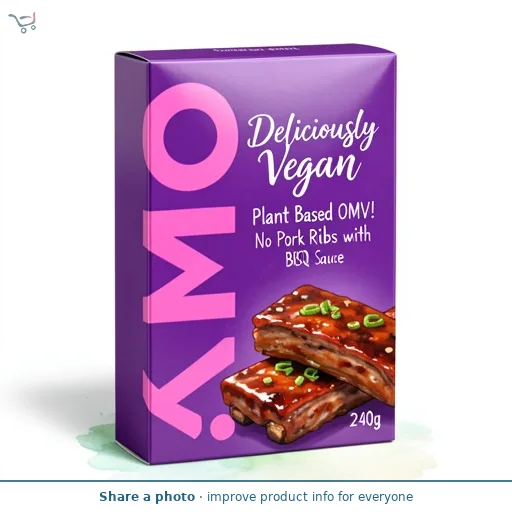 OMV! Deliciously Vegan Plant Based OMV! No Pork Ribs with BBQ Sauce 240g