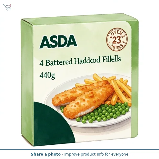 ASDA 4 Battered Haddock Fillets 440g