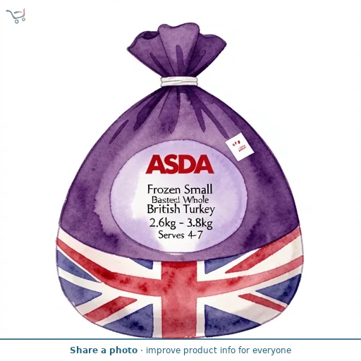 ASDA Frozen Small Basted Whole British Turkey 2.6kg - 3.8kg Serves 4-7
