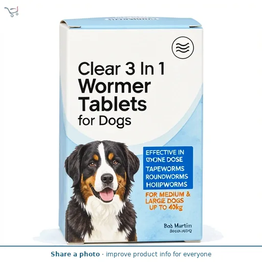 Bob Martin Clear 3 In 1 Wormer Tablets for Dogs 4PK