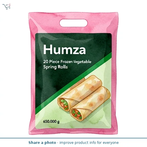 Humza 20 Piece Frozen Vegetable Spring Rolls 650g