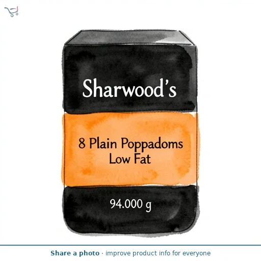 Sharwood's 8 Plain Poppadoms Low Fat