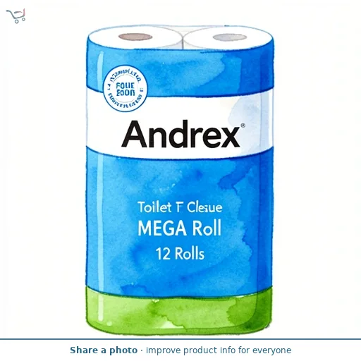 Andrex Complete Clean Toilet Tissue MEGA Roll 12 Rolls