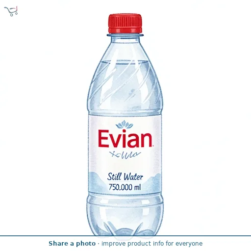 Evian Natural Bottled Mineral Still Water 750ml