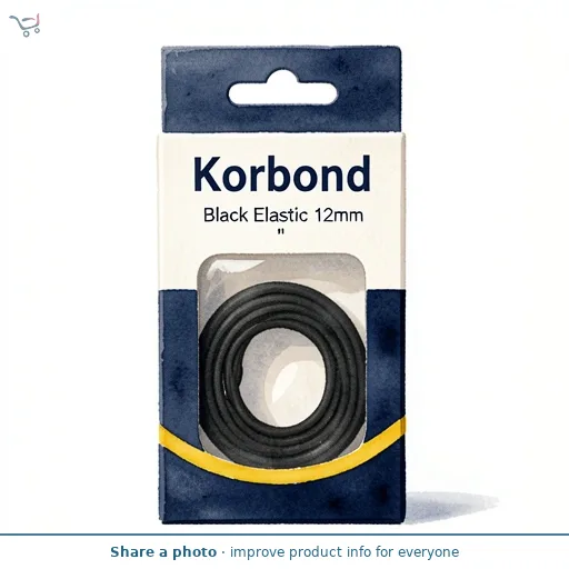 Korbond Black Elastic 12mm