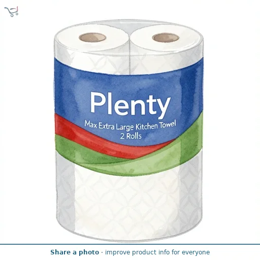 Plenty Max Extra Large Kitchen Towel 2 Rolls