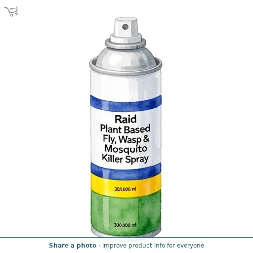 Raid Plant Based Fly, Wasp & Mosquito Killer Spray 300ml