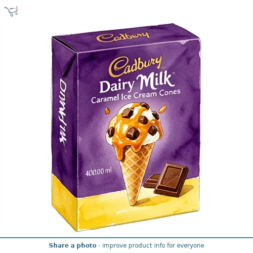 Cadbury Dairy Milk Caramel Ice Cream Cones