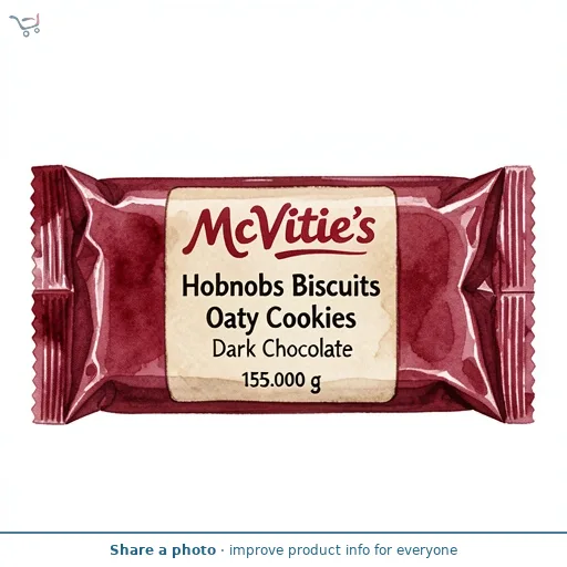 Mcvitie's Hobnobs Biscuits Oaty Cookies Dark Chocolate 155g