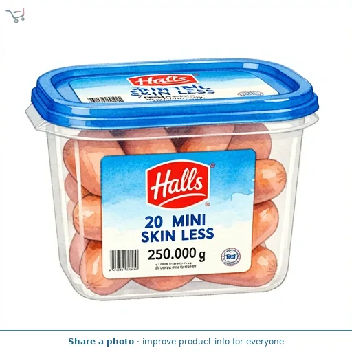 Halls 20 Mini Skin Less Sausages