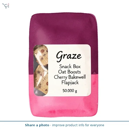 Graze Snack Box Oat Boosts Cherry Bakewell Flapjack 50g
