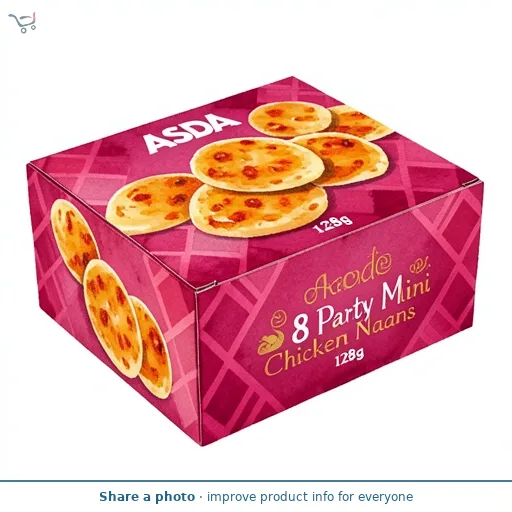 ASDA 8 Party Mini Chicken Tikka Naans 128g