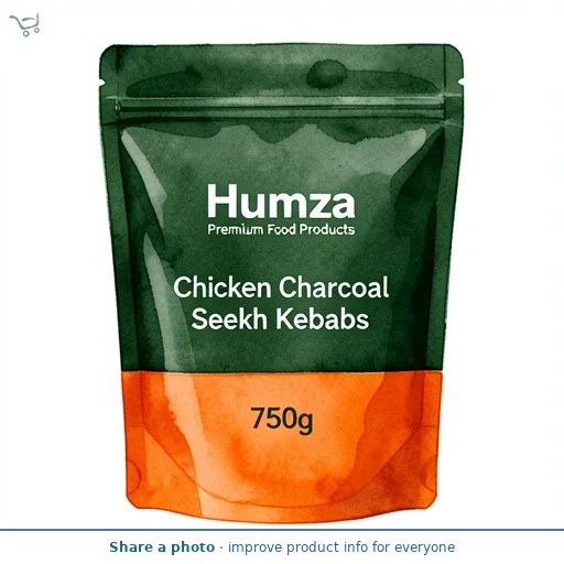 Humza Premium Food Products Chicken Charcoal Seekh Kebabs 750g